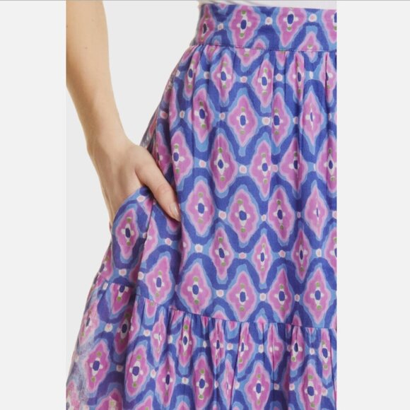 Banjanan Maxi Skirt Size XS Purple Print 100% Cotton Agatha Pocket ANTHROPOLOGIE - Picture 3 of 9